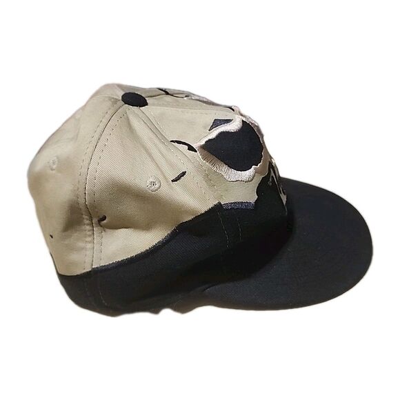 Top Gear Skull Fitted Hat Y2K Era Size 7 Black Tan - Picture 4 of 7